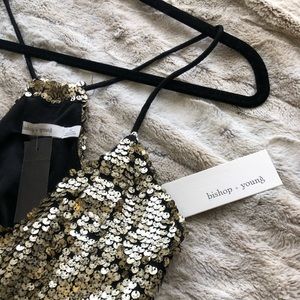 Bishop + Young - Matte Gold Shift Dress